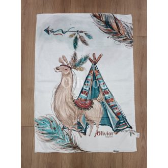   Vadnyugati boldogság láma mintás puha baba pléd, takaró 70x95cm