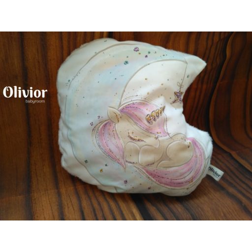 Unicorns dream of a cushion of unicorns sleeping on a moon