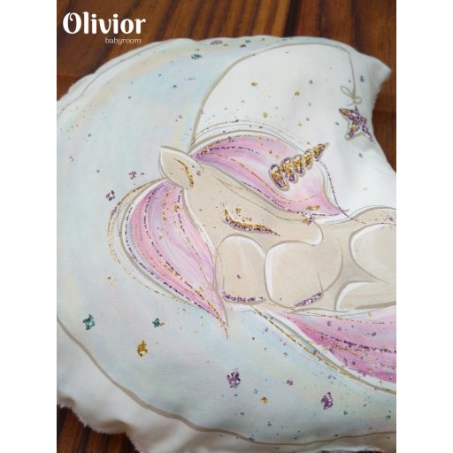 Unicorns dream of a cushion of unicorns sleeping on a moon