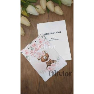   Macis rózsás egészségügyi kiskönyv borító névvel nyomott mintával