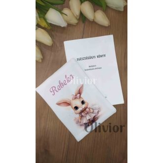   Nyuszis egészségügyi kiskönyv borító névvel nyomott mintával