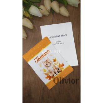   Cica mintás egészségügyi kiskönyv borító névvel nyomott mintával
