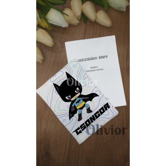   Batman mintás egészségügyi kiskönyv borító névvel nyomott mintával