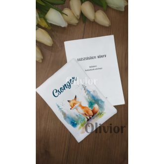   Rókás egészségügyi kiskönyv borító névvel nyomott mintával