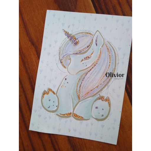 Unikornisok álma fali kép dekoráció -ülő unikornis