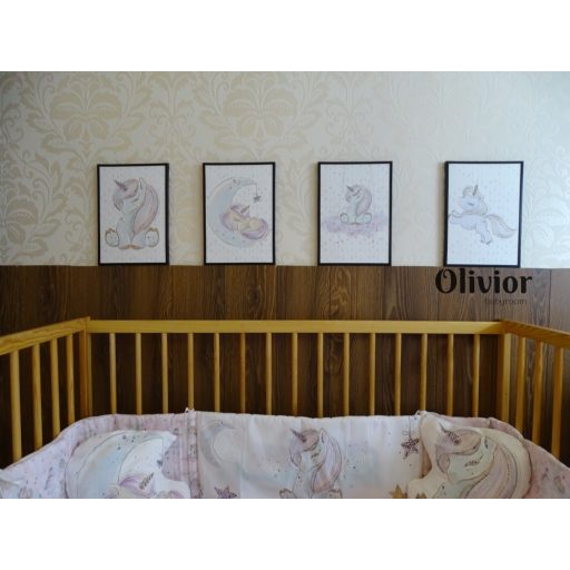 Unikornisok álma fali kép dekoráció -ülő unikornis