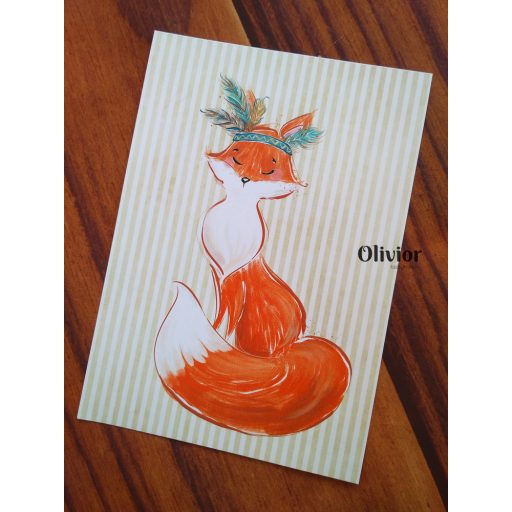 Wild West Happiness Wall Image A4 - Fox pattern