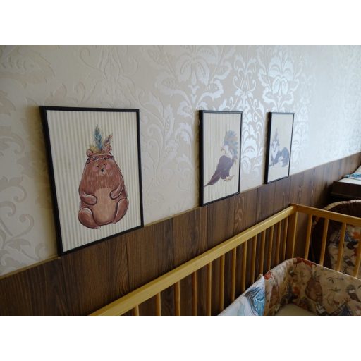 Wild West Happiness Wall Image in A4 Size with Native American Eagle Pattern