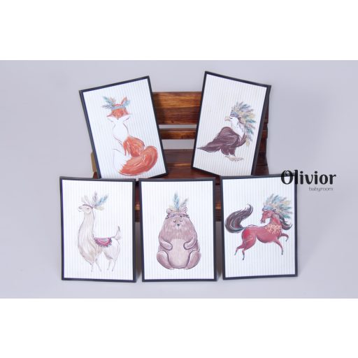 Wild West Happiness Wall Image in A4 Size with Native American Eagle Pattern