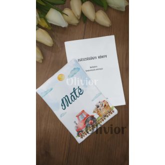   Traktoros egészségügyi kiskönyv borító névvel nyomott mintával