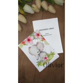   Elefántos egészségügyi kiskönyv borító névvel nyomott mintával