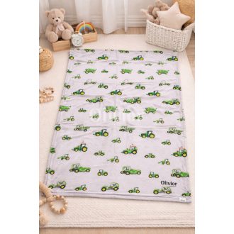   Traktoros gyerekszoba - traktor mintás pléd kisfiúknak puha wellsoft anyagból