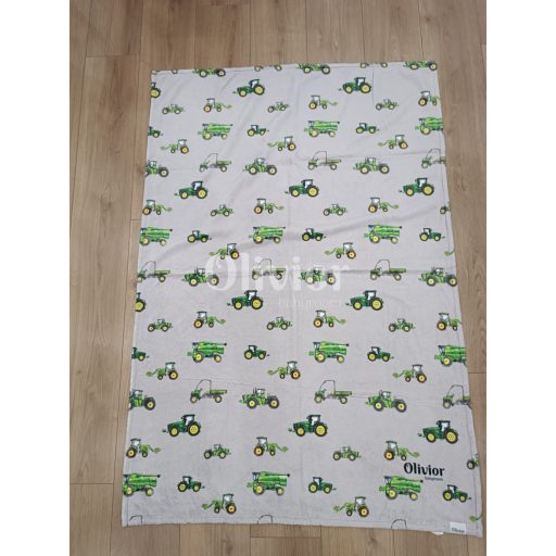 Traktoros gyerekszoba - traktor mintás pléd kisfiúknak puha wellsoft anyagból