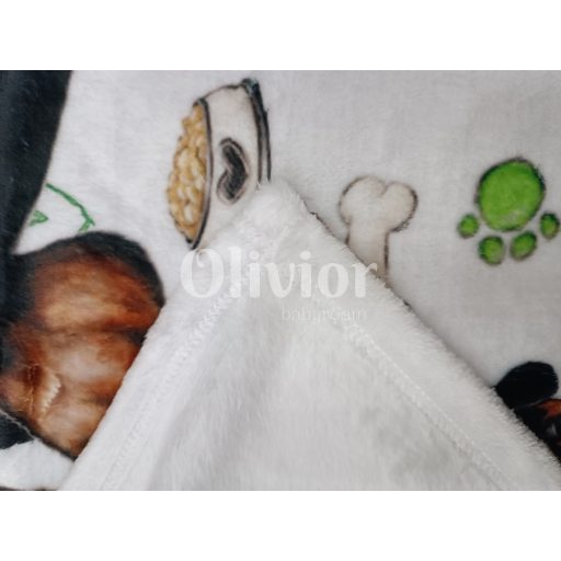 Puha wellsoft tacsis pléd, takaró kutyapléd tacskó mintával