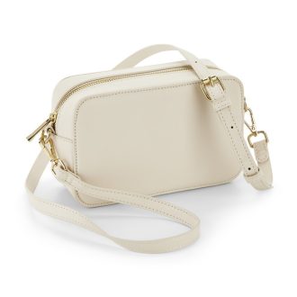 Fehér crossbody táska arany cipzárral