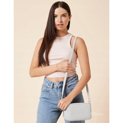 Barna crossbody táska arany cipzárral